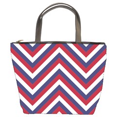 United States Red White And Blue American Jumbo Chevron Stripes Bucket Bags by PodArtist