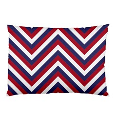 United States Red White And Blue American Jumbo Chevron Stripes Pillow Case by PodArtist