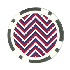 United States Red White And Blue American Jumbo Chevron Stripes Poker Chip Card Guard (10 Pack) by PodArtist