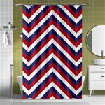 United States Red White and Blue American Jumbo Chevron Stripes Shower Curtain 48  x 72  (Small)  Curtain(48  X 72 ) - 42.18 x64.8  Curtain(48  X 72 )