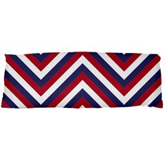 United States Red White And Blue American Jumbo Chevron Stripes Body Pillow Case Dakimakura (two Sides) by PodArtist