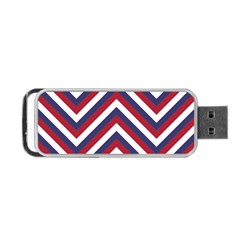 United States Red White And Blue American Jumbo Chevron Stripes Portable Usb Flash (two Sides) by PodArtist