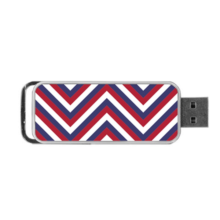 United States Red White and Blue American Jumbo Chevron Stripes Portable USB Flash (Two Sides)