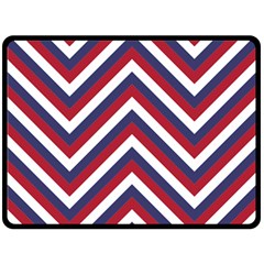 United States Red White And Blue American Jumbo Chevron Stripes Double Sided Fleece Blanket (large)  by PodArtist