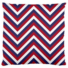 United States Red White And Blue American Jumbo Chevron Stripes Standard Flano Cushion Case (one Side) by PodArtist