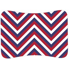 United States Red White And Blue American Jumbo Chevron Stripes Velour Seat Head Rest Cushion by PodArtist