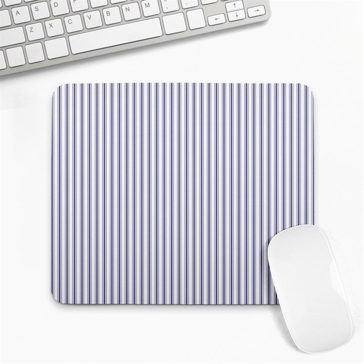 Mattress Ticking Narrow Striped Pattern in USA Flag Blue and White Large Mousepads