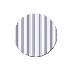 Mattress Ticking Narrow Striped Pattern In Usa Flag Blue And White Magnet 3  (round) by PodArtist