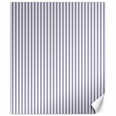 Mattress Ticking Narrow Striped Pattern In Usa Flag Blue And White Canvas 8  X 10  by PodArtist