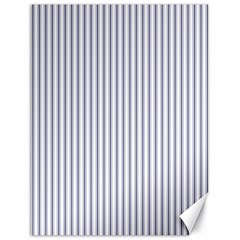 Mattress Ticking Narrow Striped Pattern In Usa Flag Blue And White Canvas 18  X 24   by PodArtist