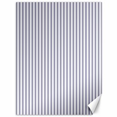 Mattress Ticking Narrow Striped Pattern In Usa Flag Blue And White Canvas 36  X 48   by PodArtist