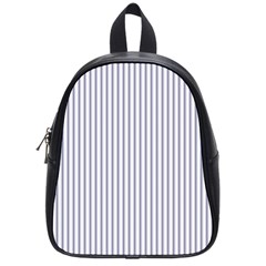 Mattress Ticking Narrow Striped Pattern In Usa Flag Blue And White School Bag (small) by PodArtist