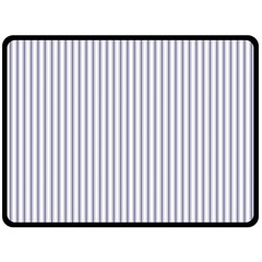 Mattress Ticking Narrow Striped Pattern In Usa Flag Blue And White Fleece Blanket (large)  by PodArtist