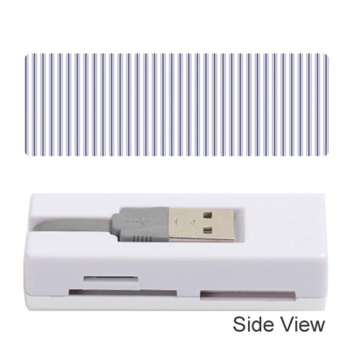 Mattress Ticking Narrow Striped Pattern in USA Flag Blue and White Memory Card Reader (Stick) 