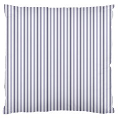 Mattress Ticking Narrow Striped Pattern In Usa Flag Blue And White Large Cushion Case (two Sides) by PodArtist