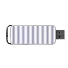 Mattress Ticking Narrow Striped Pattern In Usa Flag Blue And White Portable Usb Flash (one Side) by PodArtist