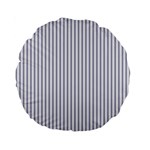 Mattress Ticking Narrow Striped Pattern in USA Flag Blue and White Standard 15  Premium Round Cushions Front