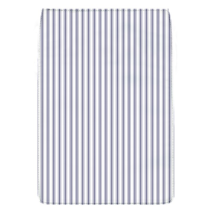 Mattress Ticking Narrow Striped Pattern in USA Flag Blue and White Flap Covers (S) 