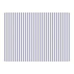 Mattress Ticking Narrow Striped Pattern In Usa Flag Blue And White Double Sided Flano Blanket (mini)  by PodArtist