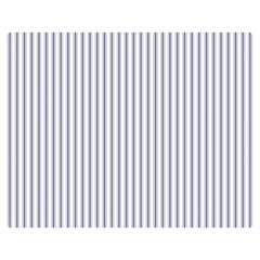 Mattress Ticking Narrow Striped Pattern In Usa Flag Blue And White Double Sided Flano Blanket (medium)  by PodArtist