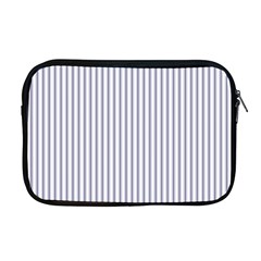 Mattress Ticking Narrow Striped Pattern In Usa Flag Blue And White Apple Macbook Pro 17  Zipper Case by PodArtist