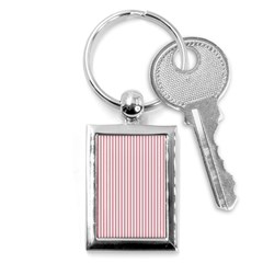 Mattress Ticking Narrow Striped Usa Flag Red And White Key Chains (rectangle)  by PodArtist