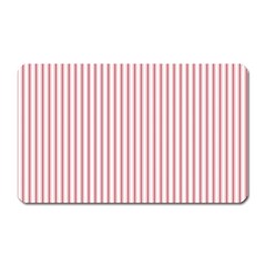 Mattress Ticking Narrow Striped Usa Flag Red And White Magnet (rectangular) by PodArtist