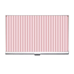 Mattress Ticking Narrow Striped Usa Flag Red And White Business Card Holders by PodArtist