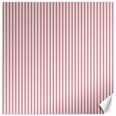 Mattress Ticking Narrow Striped Usa Flag Red And White Canvas 12  X 12   by PodArtist