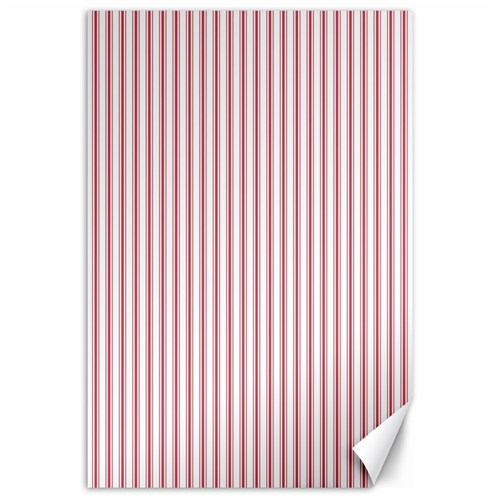 Mattress Ticking Narrow Striped USA Flag Red and White Canvas 12  x 18  