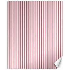 Mattress Ticking Narrow Striped Usa Flag Red And White Canvas 16  X 20   by PodArtist