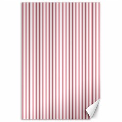 Mattress Ticking Narrow Striped Usa Flag Red And White Canvas 24  X 36  by PodArtist