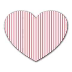 Mattress Ticking Narrow Striped Usa Flag Red And White Heart Mousepads by PodArtist