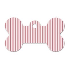 Mattress Ticking Narrow Striped Usa Flag Red And White Dog Tag Bone (two Sides) by PodArtist