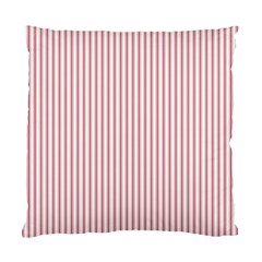 Mattress Ticking Narrow Striped Usa Flag Red And White Standard Cushion Case (one Side) by PodArtist