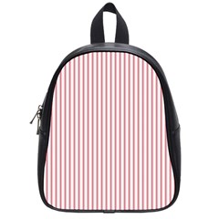 Mattress Ticking Narrow Striped Usa Flag Red And White School Bag (small) by PodArtist