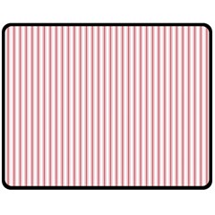 Mattress Ticking Narrow Striped Usa Flag Red And White Fleece Blanket (medium)  by PodArtist