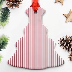 Mattress Ticking Narrow Striped Usa Flag Red And White Christmas Tree Ornament (two Sides) by PodArtist