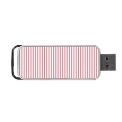 Mattress Ticking Narrow Striped Usa Flag Red And White Portable Usb Flash (one Side) by PodArtist