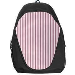 Mattress Ticking Narrow Striped Usa Flag Red And White Backpack Bag by PodArtist