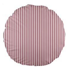 Mattress Ticking Narrow Striped Usa Flag Red And White Large 18  Premium Round Cushions by PodArtist