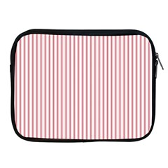 Mattress Ticking Narrow Striped Usa Flag Red And White Apple Ipad 2/3/4 Zipper Cases by PodArtist