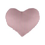 Mattress Ticking Narrow Striped USA Flag Red and White Standard 16  Premium Flano Heart Shape Cushions Back