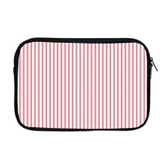 Mattress Ticking Narrow Striped Usa Flag Red And White Apple Macbook Pro 17  Zipper Case by PodArtist