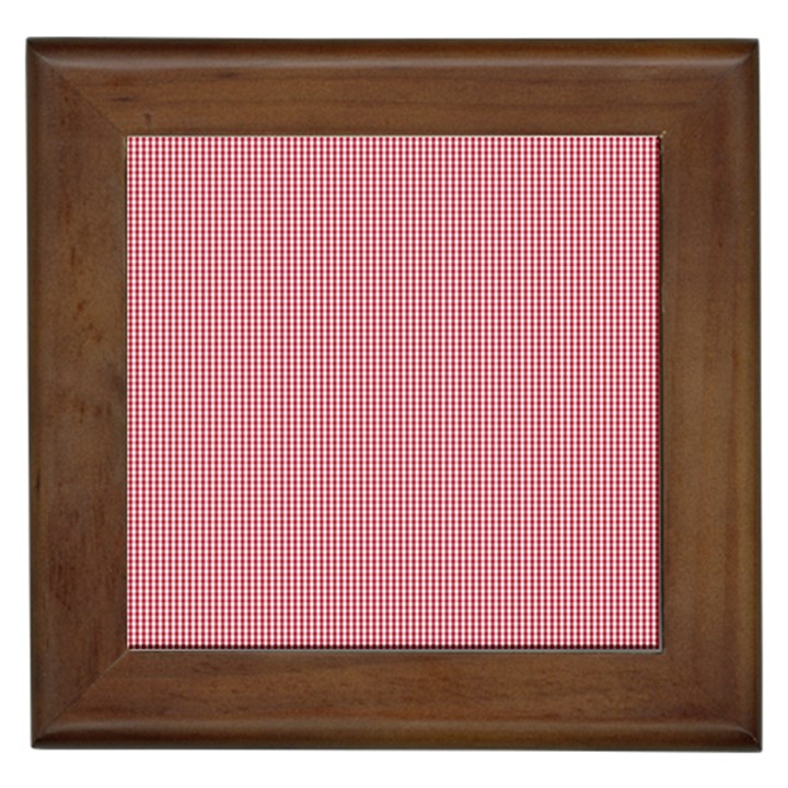 USA Flag Red Blood Mini Gingham Check Framed Tiles