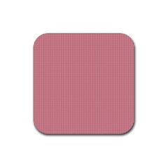 Usa Flag Red Blood Mini Gingham Check Rubber Coaster (square)  by PodArtist