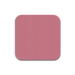 Usa Flag Red Blood Mini Gingham Check Rubber Square Coaster (4 Pack)  by PodArtist