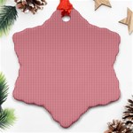 USA Flag Red Blood Mini Gingham Check Ornament (Snowflake) Front