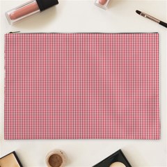 Usa Flag Red Blood Mini Gingham Check Cosmetic Bag (xxl)  by PodArtist