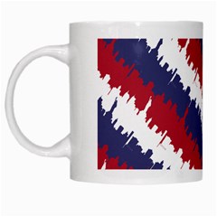 Ny Usa Candy Cane Skyline In Red White & Blue White Mugs by PodArtist